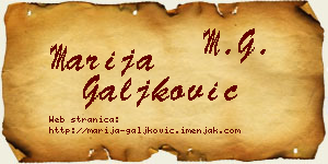 Marija Galjković vizit kartica